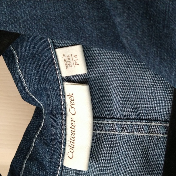 Coldwater Creek-Womens Petite (P14) Blue Jean Type Jacket - Picture 8 of 9